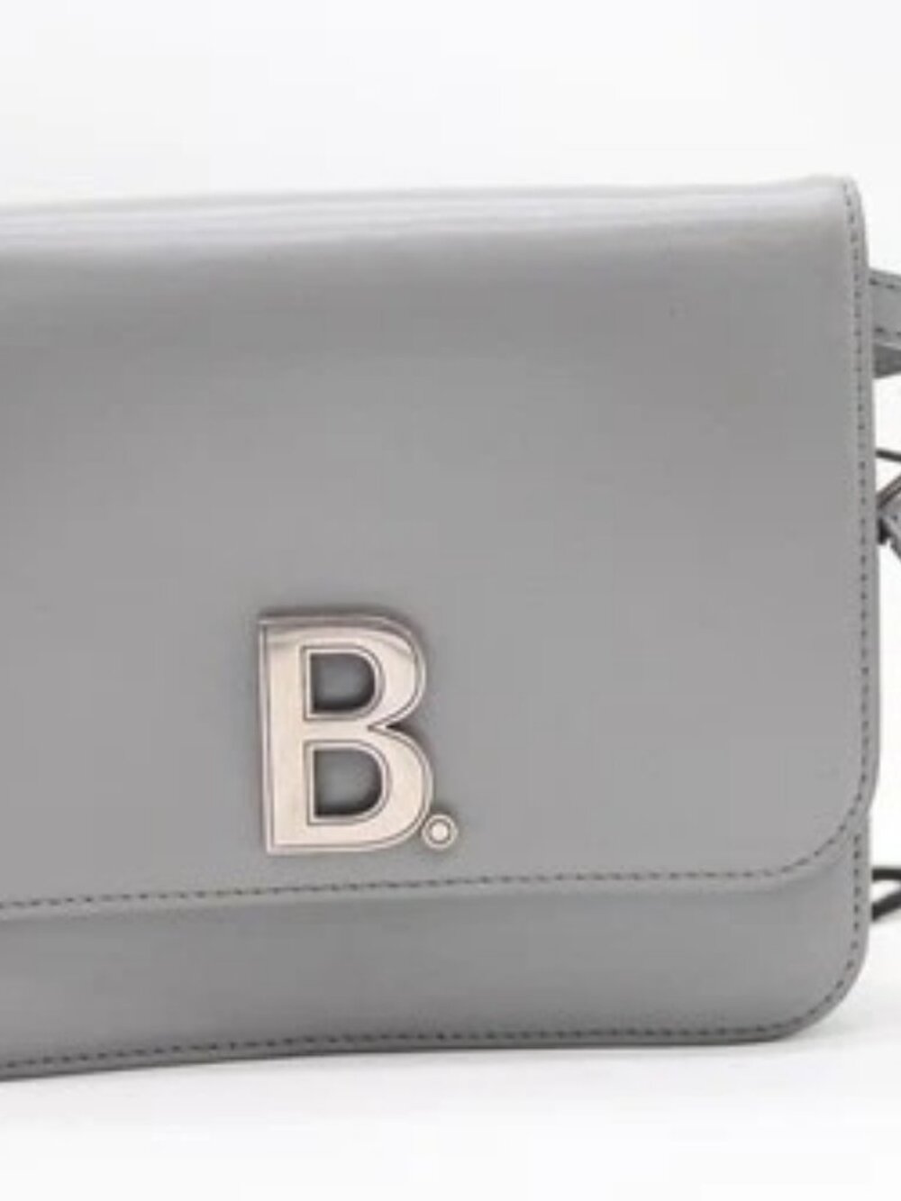 Balenciaga B Leather Crossbody Bag - Grey
